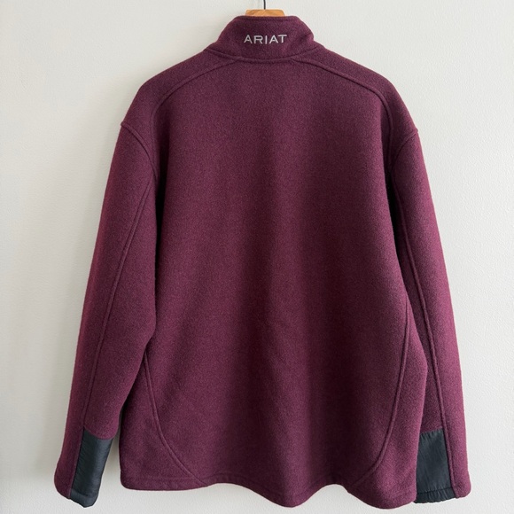 Ariat Men's Bowdrie Bonded Full Zip Stretch Wool Jacket Malbec Heather Size XL - Picture 4 of 13